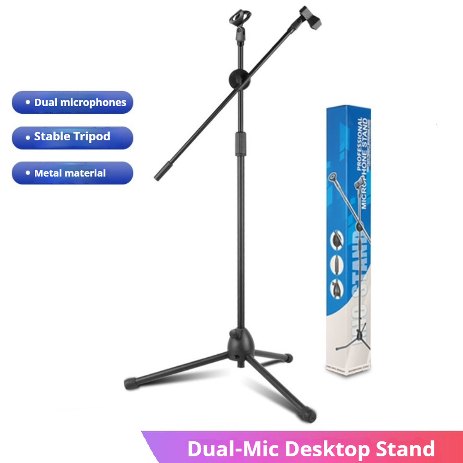 A Musical Instrument You Shake - Performance Microphone Floor Stand with Dual