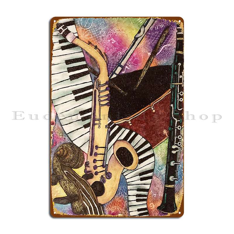 Musical Instrument Sign - Musical Instruments Metal Plaque Poster Party