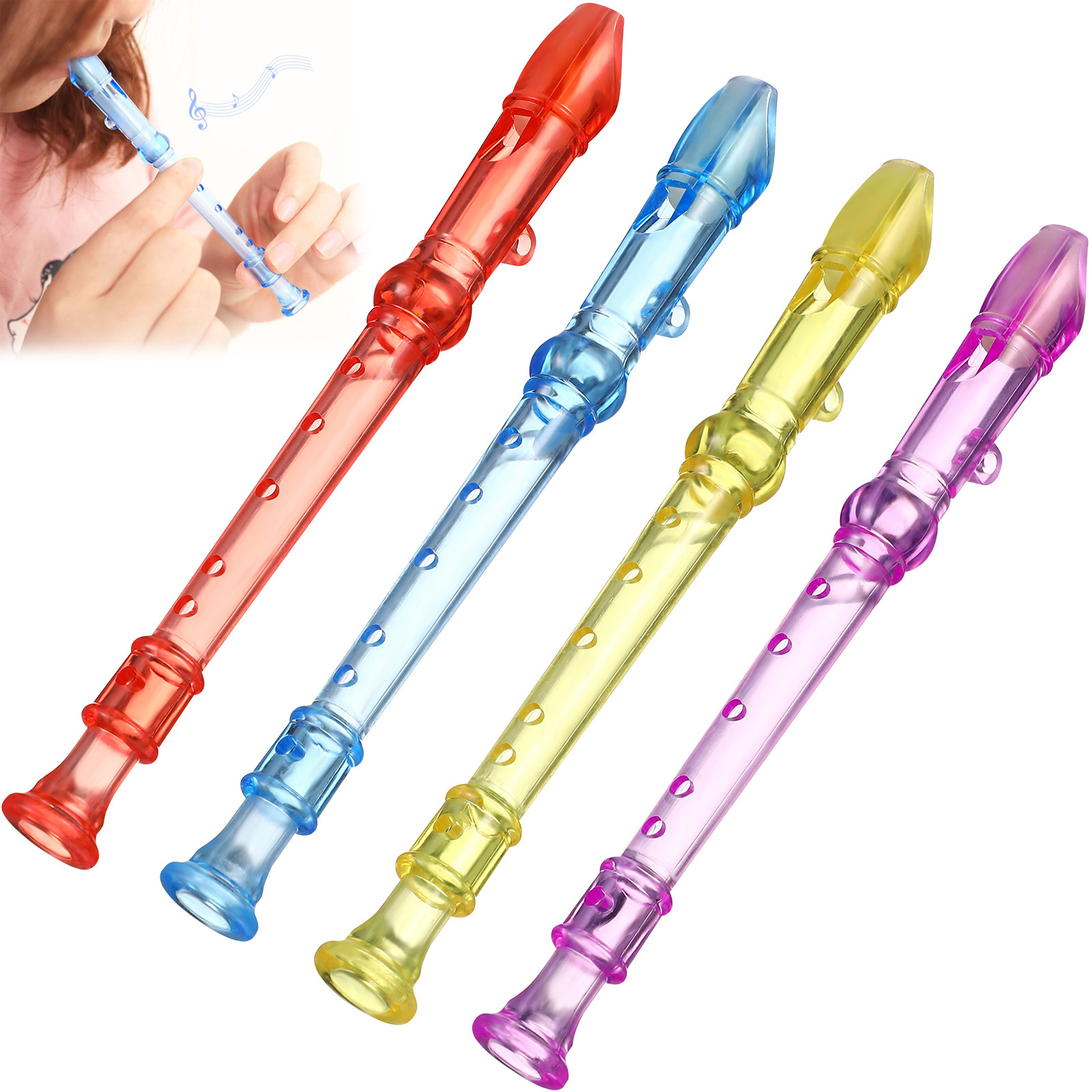 12Pcs Translucent Plastic Sopr - Soprano Recorder Plastic 评论和价格