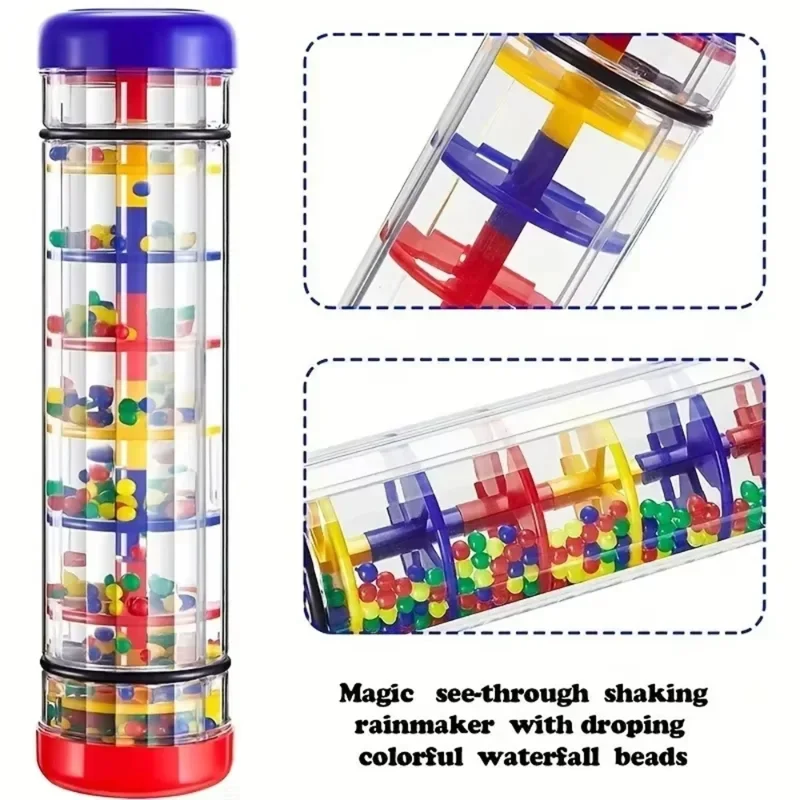 Rainbow Hourglass Rain Stick R - A Musical Instrument You Shake 评论和价格