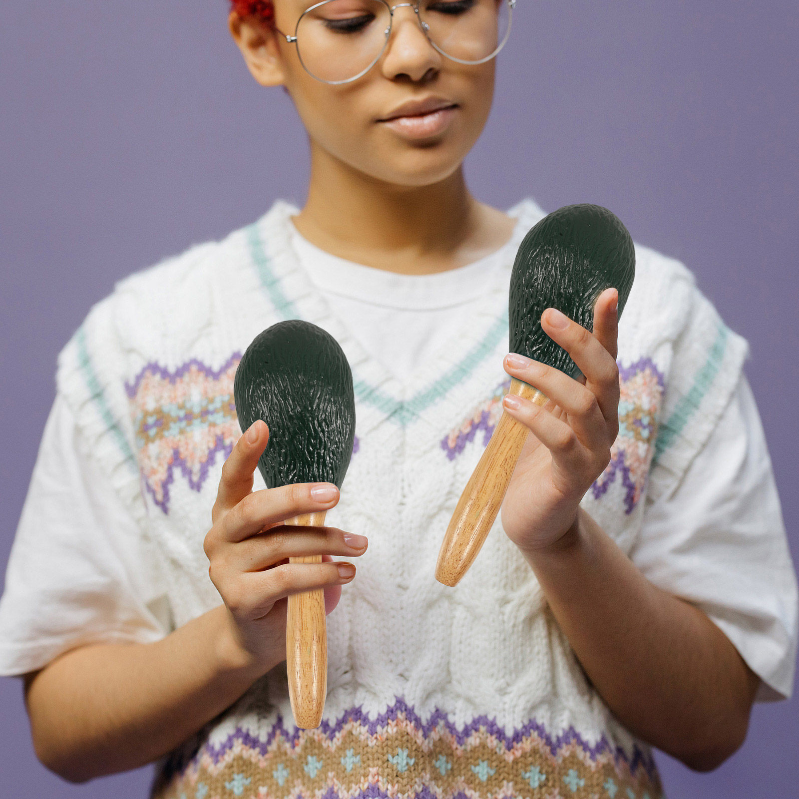 Fruit Shaker Maracas Avocado T - Musical Instrument Maraca 评论和价格