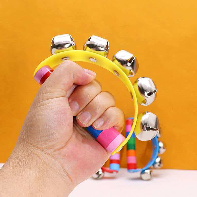 Rainbow Hand Jingle Bells Wood - A Musical Instrument You Shake 评论和价格