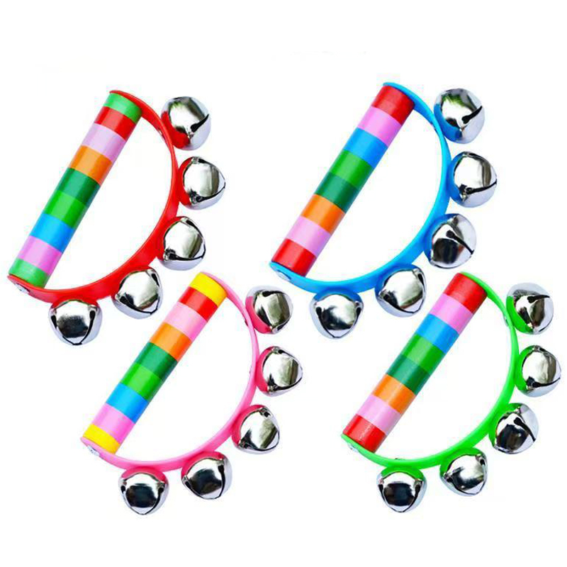Rainbow Hand Jingle Bells Wood - A Musical Instrument You Shake 评论和价格