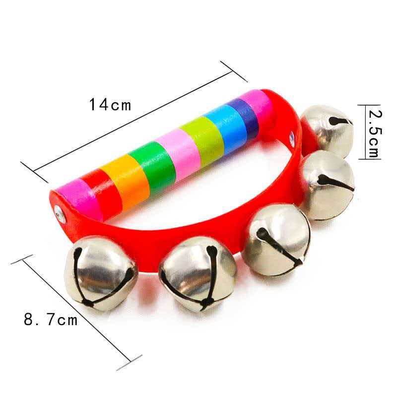 Rainbow Hand Jingle Bells Wood - A Musical Instrument You Shake 评论和价格