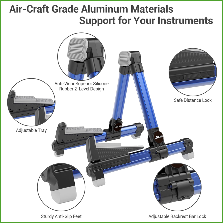 Foldable Aluminum Guitar Stand - Musical Instrument Types 评论和价格