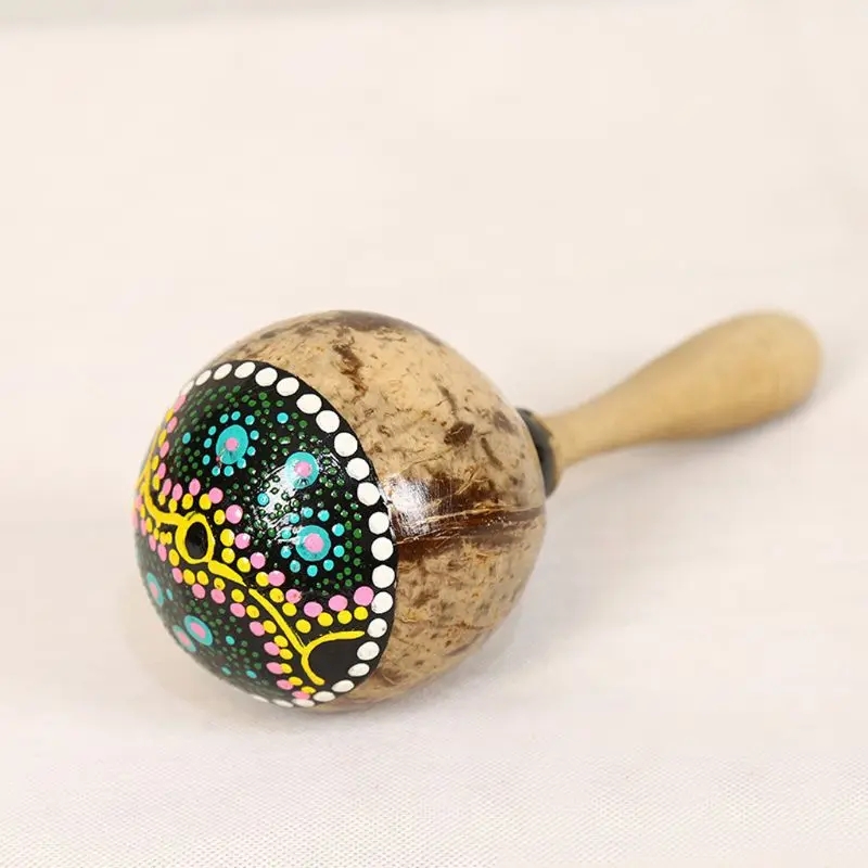 Painted Coconut Shell Maracas  - Musical Instrument Maraca 评论和价格