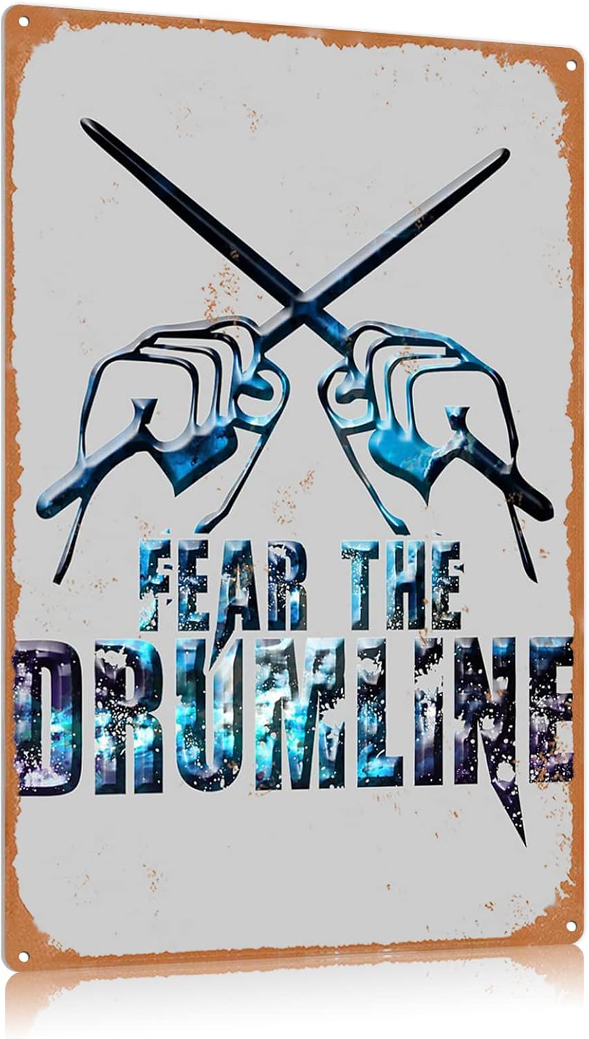 Drum Metal Tin Signs Fear The  - Musical Instrument Sign 评论和价格