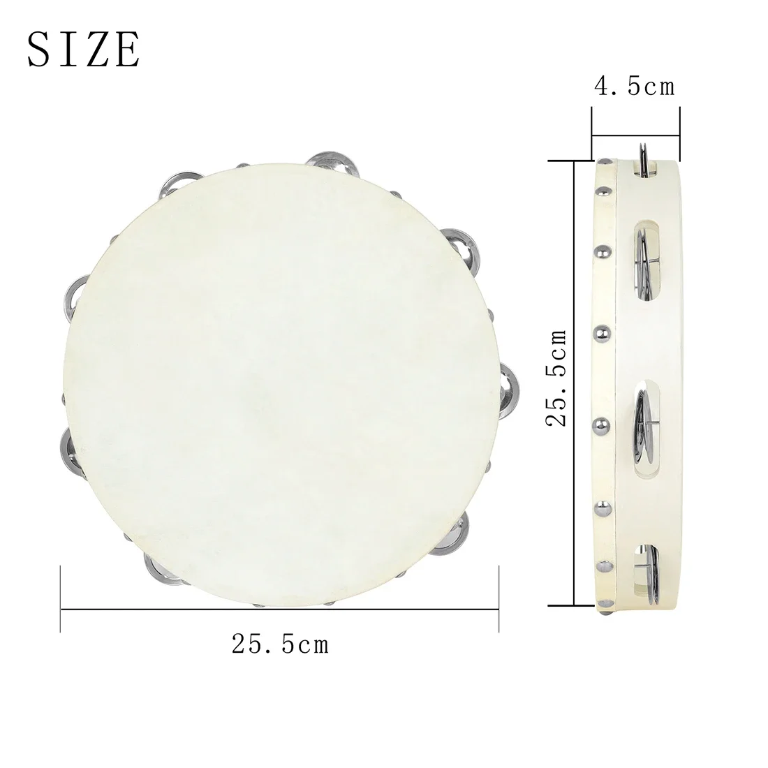 IRIN 10 Inches Tambourine Drum - Musical Instrument Maraca 评论和价格
