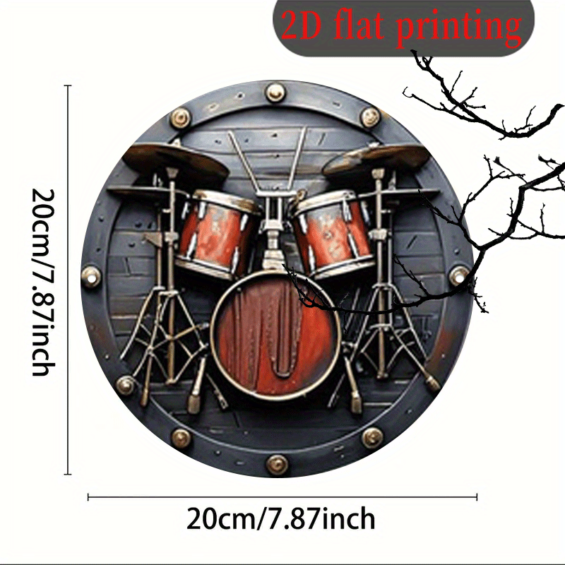 2D Flat, 1pc, 20.32x20.32 cm 2 - Musical Instrument Drum 评论和价格