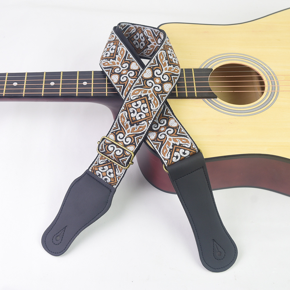 Guitar Strap Embroidered Print - Musical Instrument Types 评论和价格